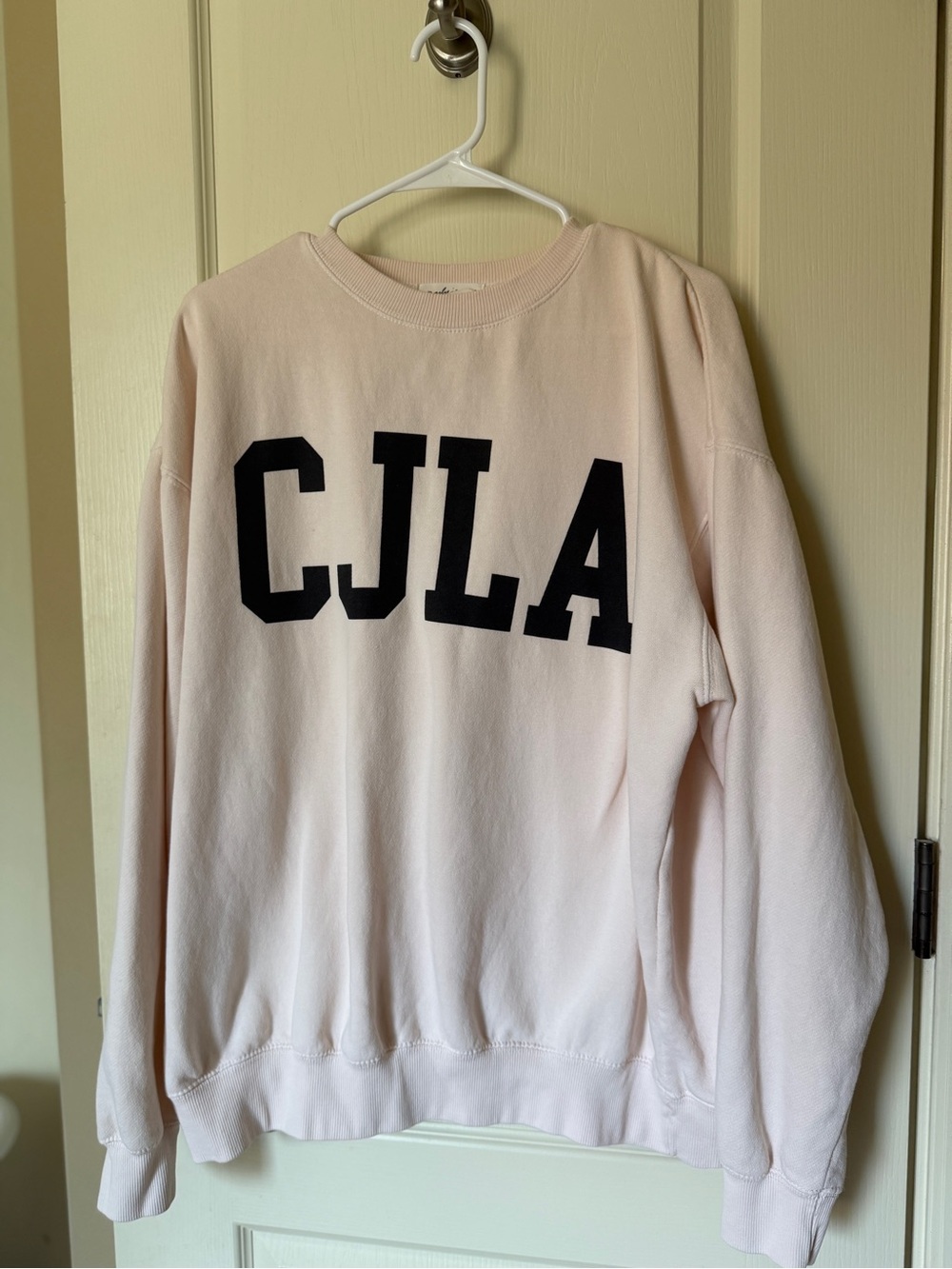 Carly Jean Los Angeles CJLA Crew Sweatshirt Cream OS